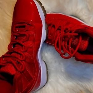 Red and White Jordan 11 Size 7